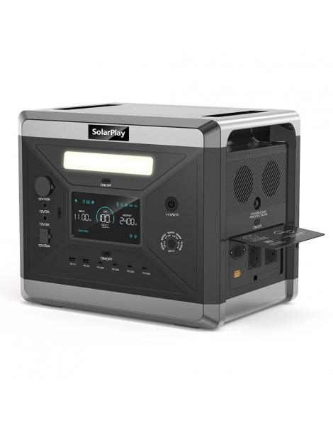 SolarPlay Q2501 Centrale Elettrica Portatile batteria LiFePO4 da 2400W/2160WH 12 porte di uscita