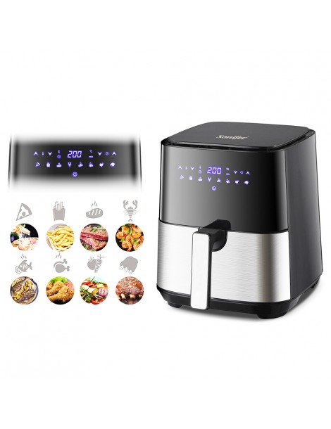Sonifer SF1014 1450W 5L Friggitrice ad aria senza olio LED Touchscreen friggitrice elettrica Cestello antiaderente