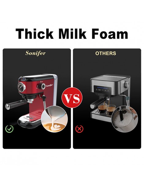 Sonifer SF3558 1450W Caffettiera Elettrica Per Caffè Espresso Pompa A 15 Bar Cappuccinatore Con Schiuma Di Latte