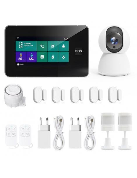 TALLPOWER G60 Sistema di allarme domestico wireless 12 kit con telecamera di sorveglianza da 4MP