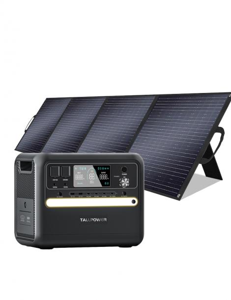 TALLPOWER V2400 Stazione di alimentazione portatile + TALLPOWER TP200 200W Pannello Solare Portatile Pieghevole