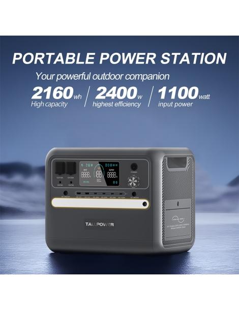 TALLPOWER V2400 Stazione Di Alimentazione Portatile Generatore Solare LiFePo4 Da 2160Wh Uscita CA Da 2400W UPS - Grigio