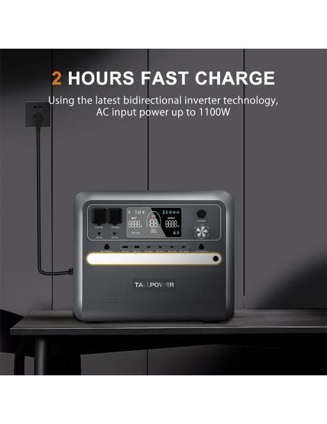 TALLPOWER V2400 Stazione Di Alimentazione Portatile Generatore Solare LiFePo4 Da 2160Wh Uscita CA Da 2400W UPS - Grigio