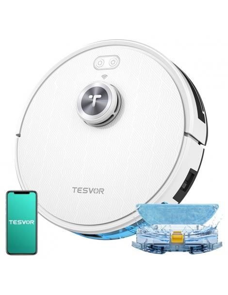 Tesvor S7 Pro Robot Aspirapolvere con Funzione Mop Aspirazione 6000Pa Navigazione Laser Pattumiera 600ml