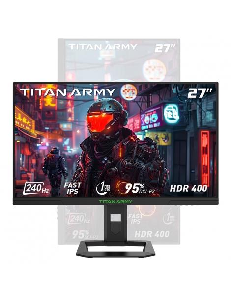 TITAN ARMY P2710S Monitor da gioco 27 pollici 2K QHD 240Hz con supporto rotante 1ms GTG HDR400 Adaptive-sync