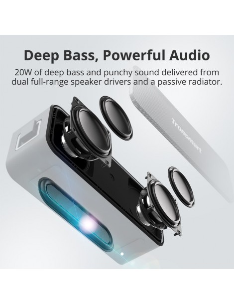 Tronsmart Element T2 Plus Altoparlante Portatile Bluetooth 5.0 Con 20W Di Bassi Profondi IPX7 Impermeabile - Nero