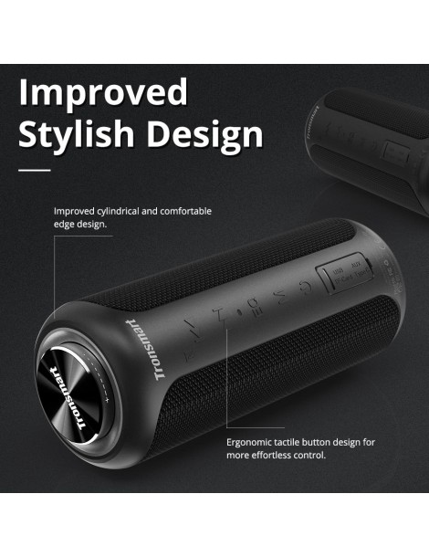 Tronsmart T6 Plus Edizione Aggiornata Altoparlante Portatile Bluetooth 5.0 Con Potenza Fino A 40W Suono A 360° IPX6 NFC - Nero