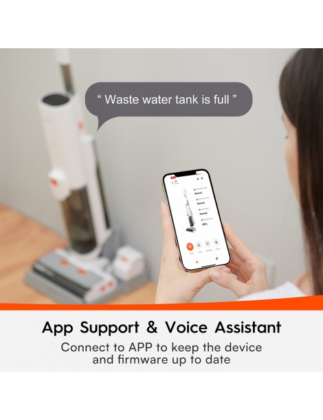 Ultenic AC1 Aspirapolvere A Secco Senza Filo Aspirazione 15kpa Serbatoio Dell'acqua 2L Pulizia A Doppio Bordo