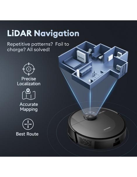 Ultenic D10 Robot Aspirapolvere 15min LiDAR Quick Map 4000Pa Suction 120min Carpet Auto-Boost - Nero