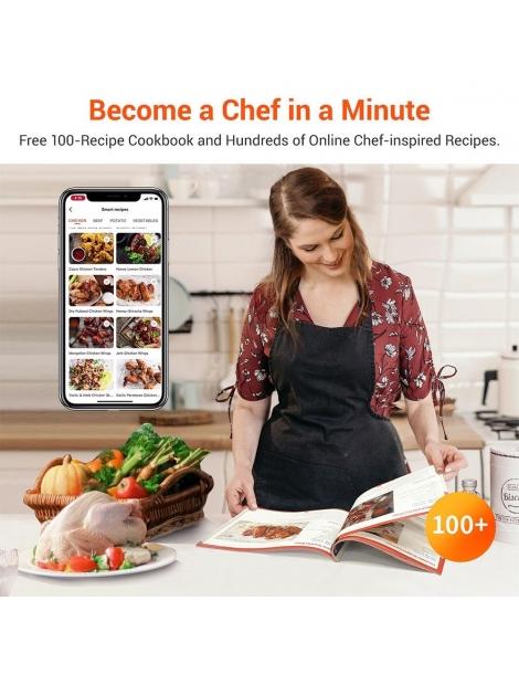 Ultenic K10 Friggitrice Ad Aria Senza Olio APP E Controllo Vocale 5L Forno Elettrico Caldo Senza Olio Cuocitore Intelligente