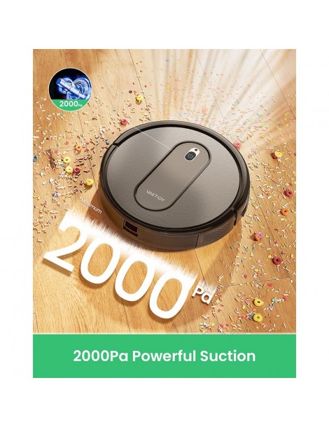 Vactidy T6 Aspirapolvere Robot Con Aspirazione Da 2000Pa Auto-ricarica Batteria Da 2500mAh 100minuti Di Autonomia
