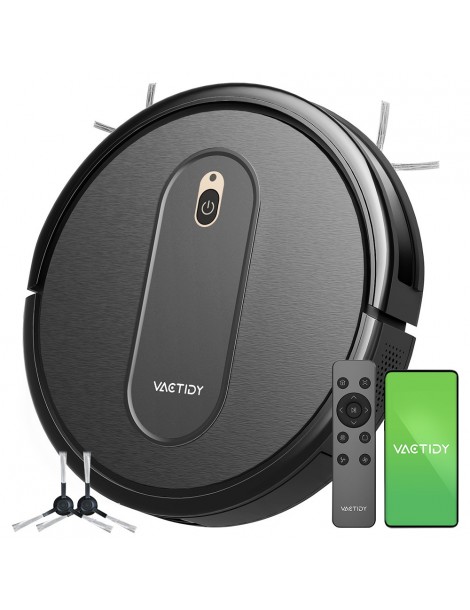 Vactidy T6 Aspirapolvere Robot con aspirazione da 2000Pa auto-ricarica batteria da 2500mAh 100minuti di autonomia