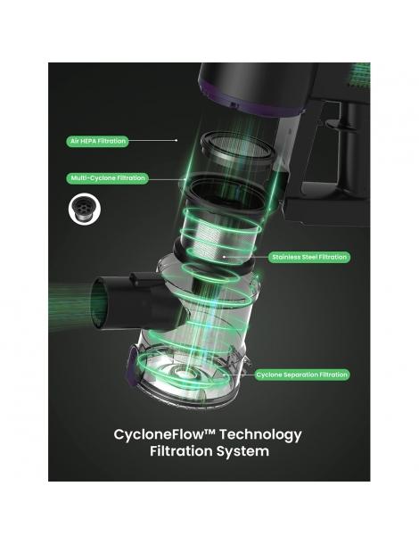 Vactidy V8 Pro Aspirapolvere Senza Fili Aspirazione Potente 25kPa Sistema Di Filtraggio Ciclonico