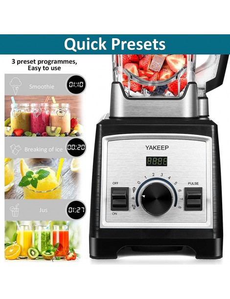 Yakeep 8188 2000W Stand Mixer Frullatore Per Frullati Da 2L Con Agitatore 32000 RPM 8 Lame In Acciaio