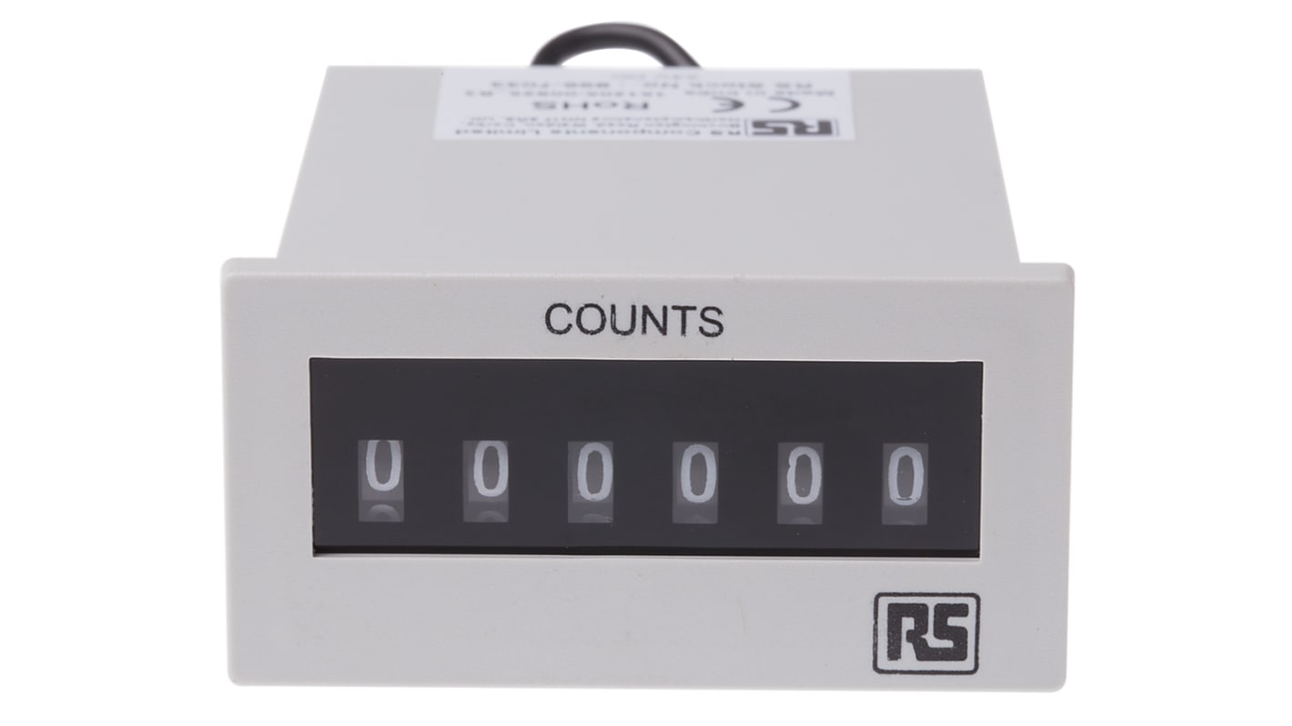 Rs-Online Contatore elettromeccanico RS PRO Impulso 10Hz display Digitale 6 cifre 24 V c.c