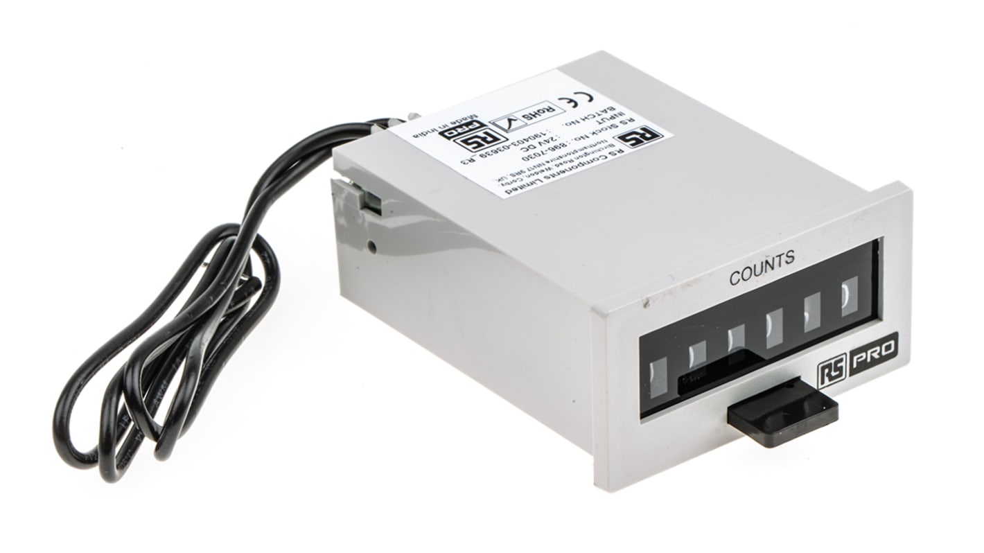 Rs-Online Contatore elettronico RS PRO Impulso 10Hz display Meccanico 6 cifre 24 V c.c