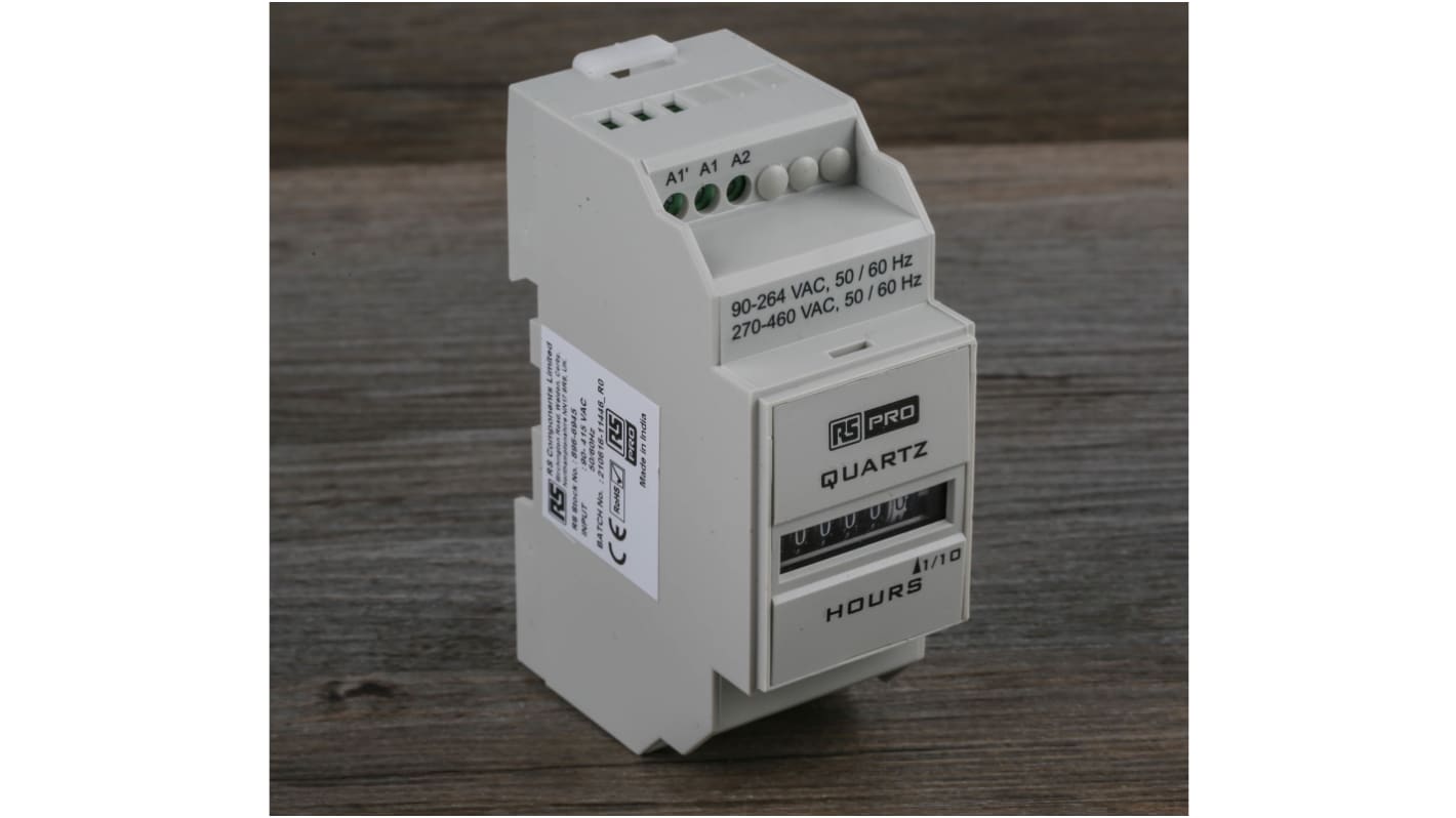 Rs-Online Contatore elettronico RS PRO Ore 50Hz display Analogico 6 cifre 270 → 460 V c.a. 90 → 264 V c.a