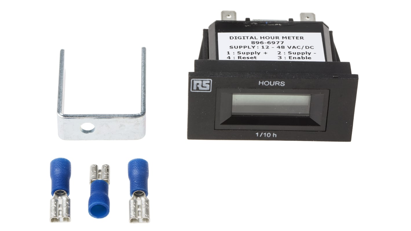 Rs-Online Contatore elettronico RS PRO Ore 50Hz display LCD 6 cifre 12 → 48 V c.a./c.c