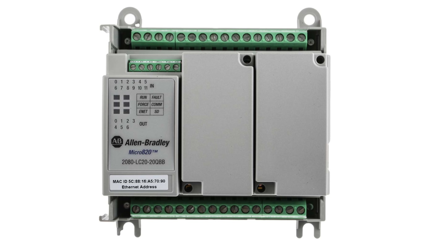 Rs-Online CPU PLC Allen Bradley Micro820 ingressi: 12 uscite: 8 20 I/O 24 V c.c