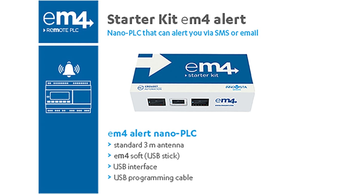 Rs-Online CPU PLC Crouzet em4 ingressi: 12 (analogico/digitale) 4 (digitale) uscite: 2 (PWM) 8 (Relè) 24 V c.c