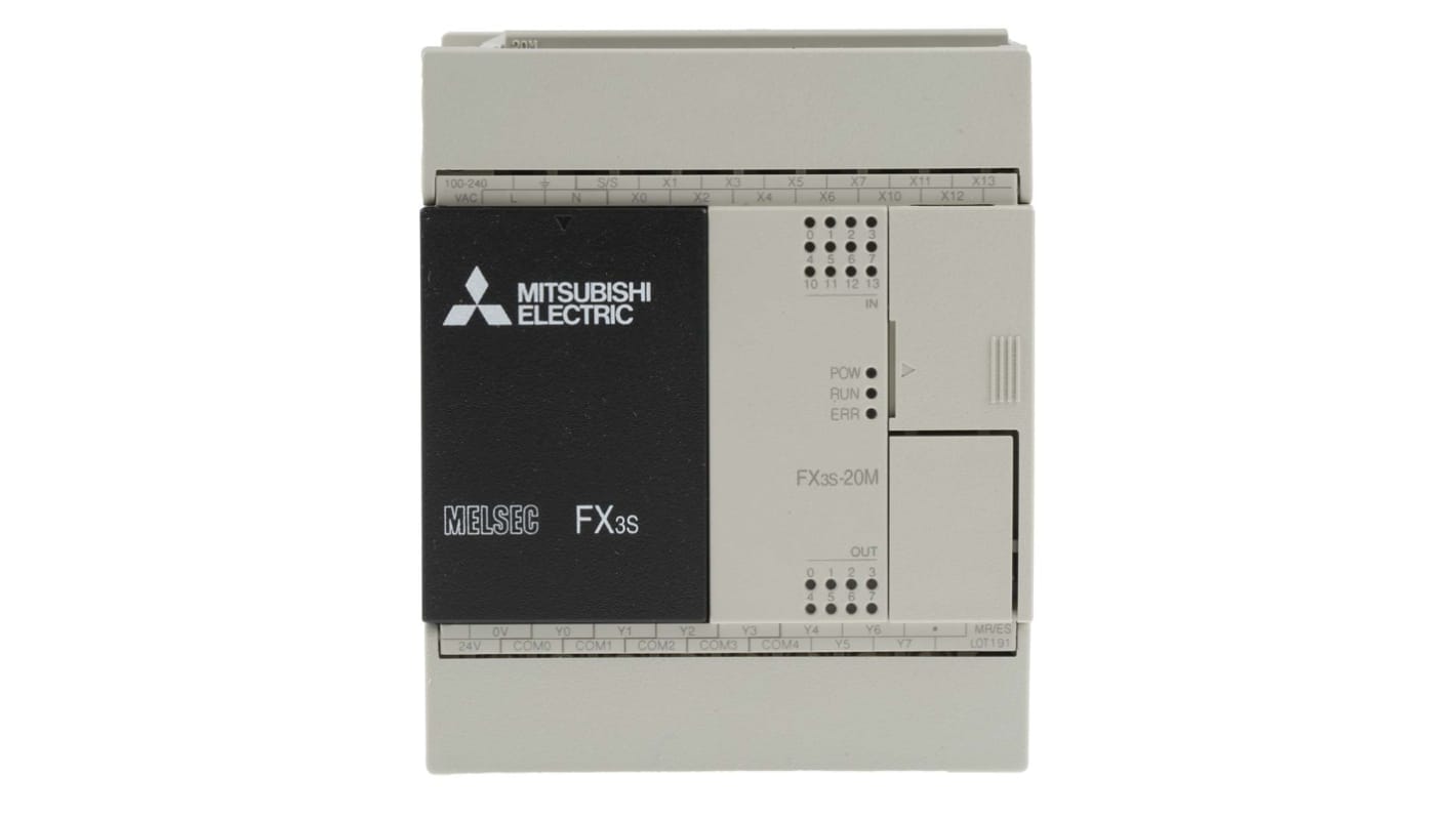 Rs-Online CPU PLC Mitsubishi Electric FX3S ingressi: 12 uscite: 8 20 I/O 100 → 240 V c.a