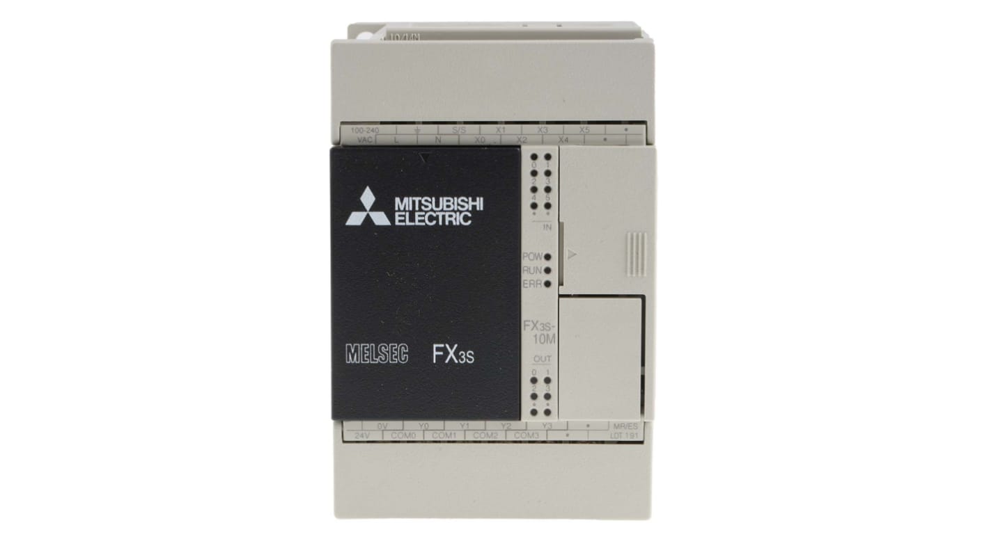 Rs-Online CPU PLC Mitsubishi Electric FX3S ingressi: 6 uscite: 4 10 I/O 100 → 240 V c.a
