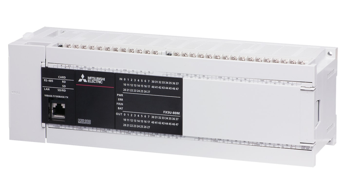 Rs-Online CPU PLC Mitsubishi Electric FX5U ingressi: 40 uscite: 40 80 I/O 100 → 240 V c.a