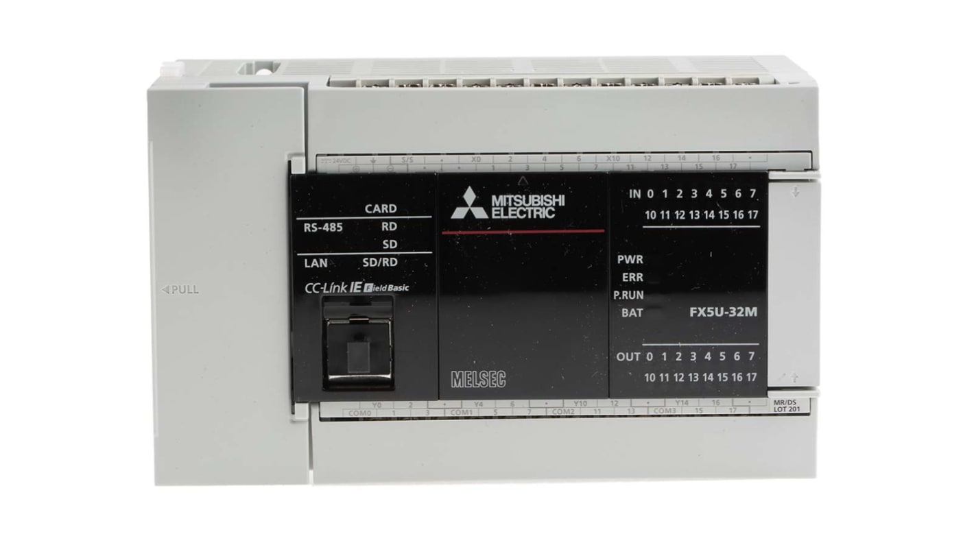 Rs-Online CPU PLC Mitsubishi Electric MELSEC iQ-F ingressi: 16 uscite: 16 16 I/O 5 V c.c. 24 V c.c