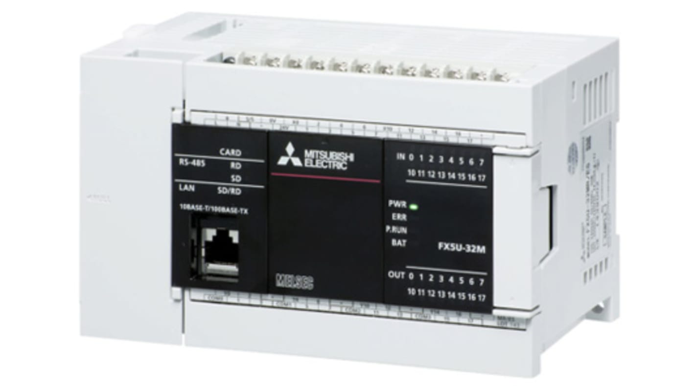 Rs-Online CPU PLC Mitsubishi Electric MELSEC iQ-F ingressi: 16 uscite: 16 16 I/O 5 V c.c. 24 V c.c
