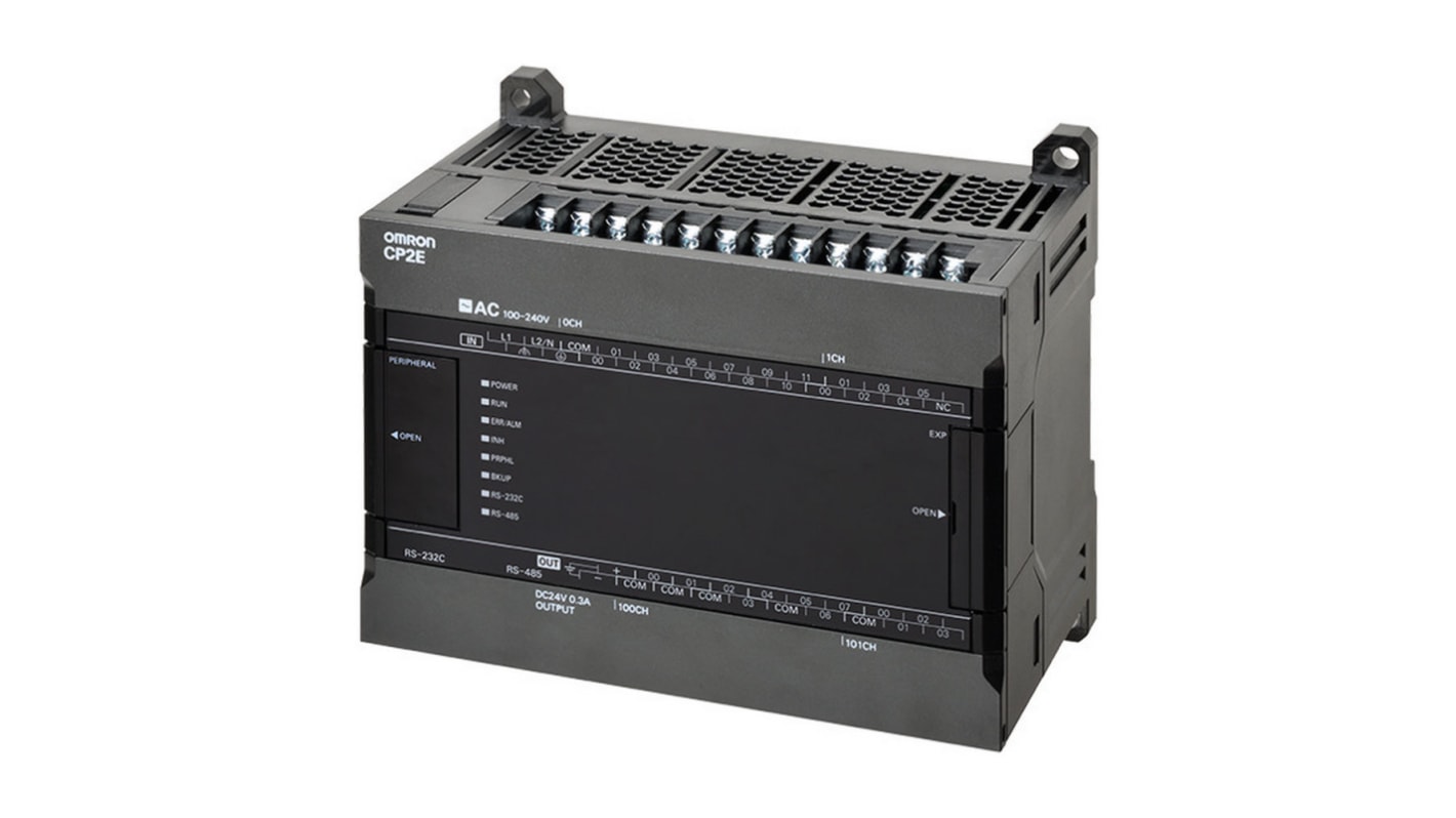 Rs-Online CPU PLC Omron CP2E ingressi: 18 uscite: 12 30 I/O 100 240 V c.a