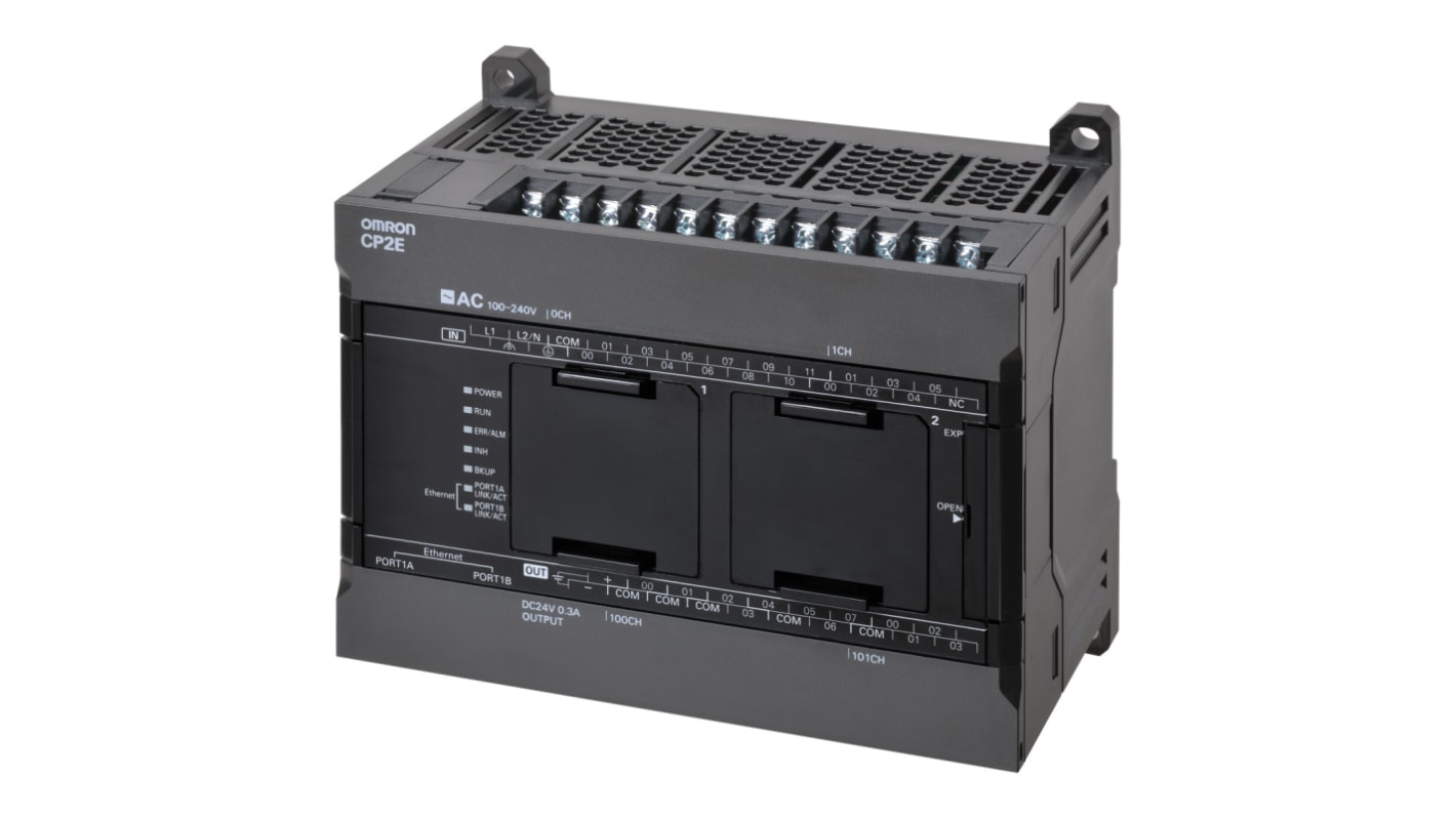 Rs-Online CPU PLC Omron CP2E ingressi: 18 uscite: 12 30 I/O 24 V c.c