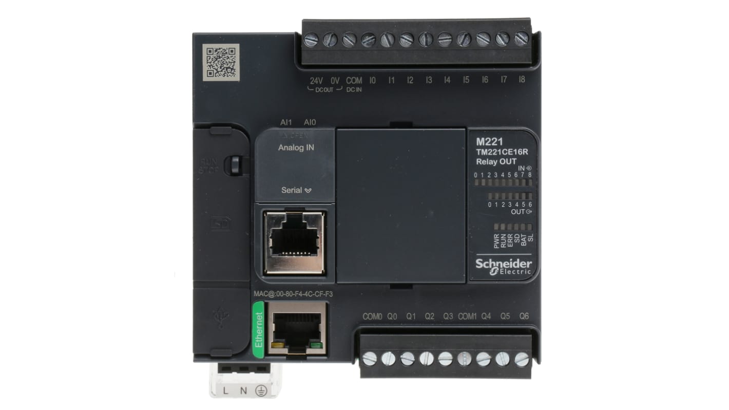 Rs-Online CPU PLC Schneider Electric Modicon M221 ingressi: 9 uscite: 7 16 I/O