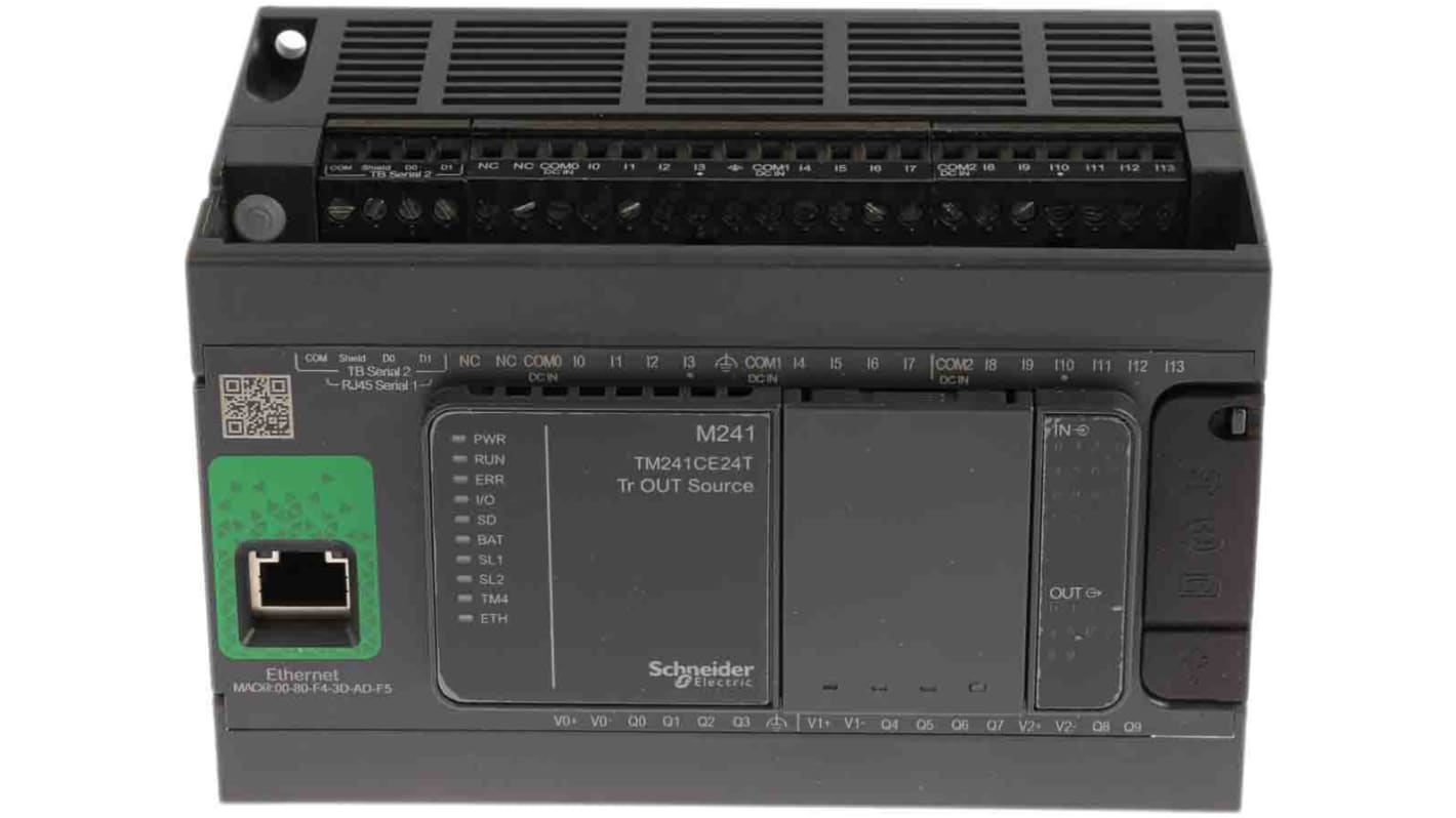 Rs-Online CPU PLC Schneider Electric Modicon M241 ingressi: 14 uscite: 10 24 I/O 24 V