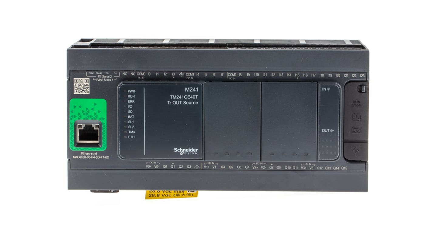 Rs-Online CPU PLC Schneider Electric Modicon M241 ingressi: 24 uscite: 16 40 I/O 24 V