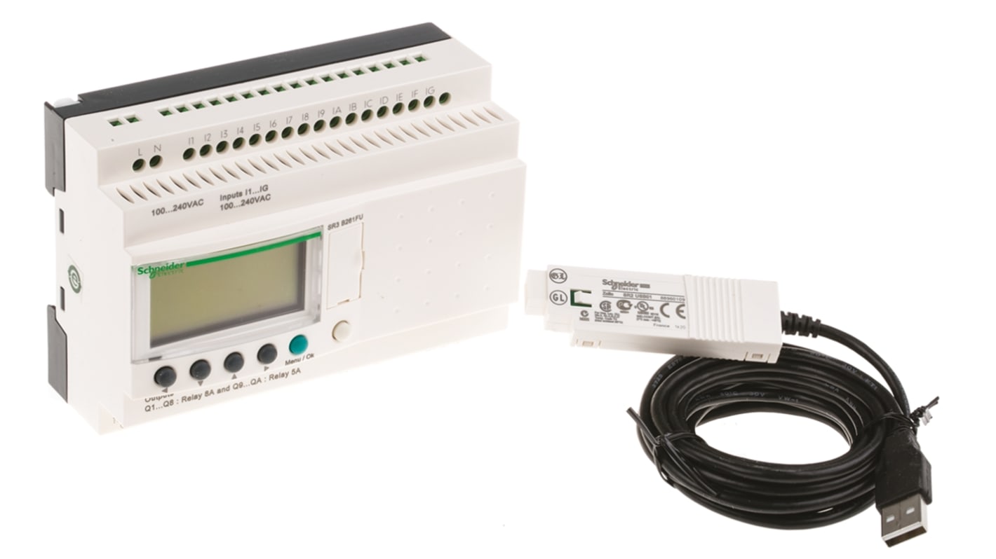 Rs-Online CPU PLC Schneider Electric Zelio Logic 2 ingressi: 16 (Digitali) uscite: 10 (Relè) 26 I/O 100 → 240 V c.a