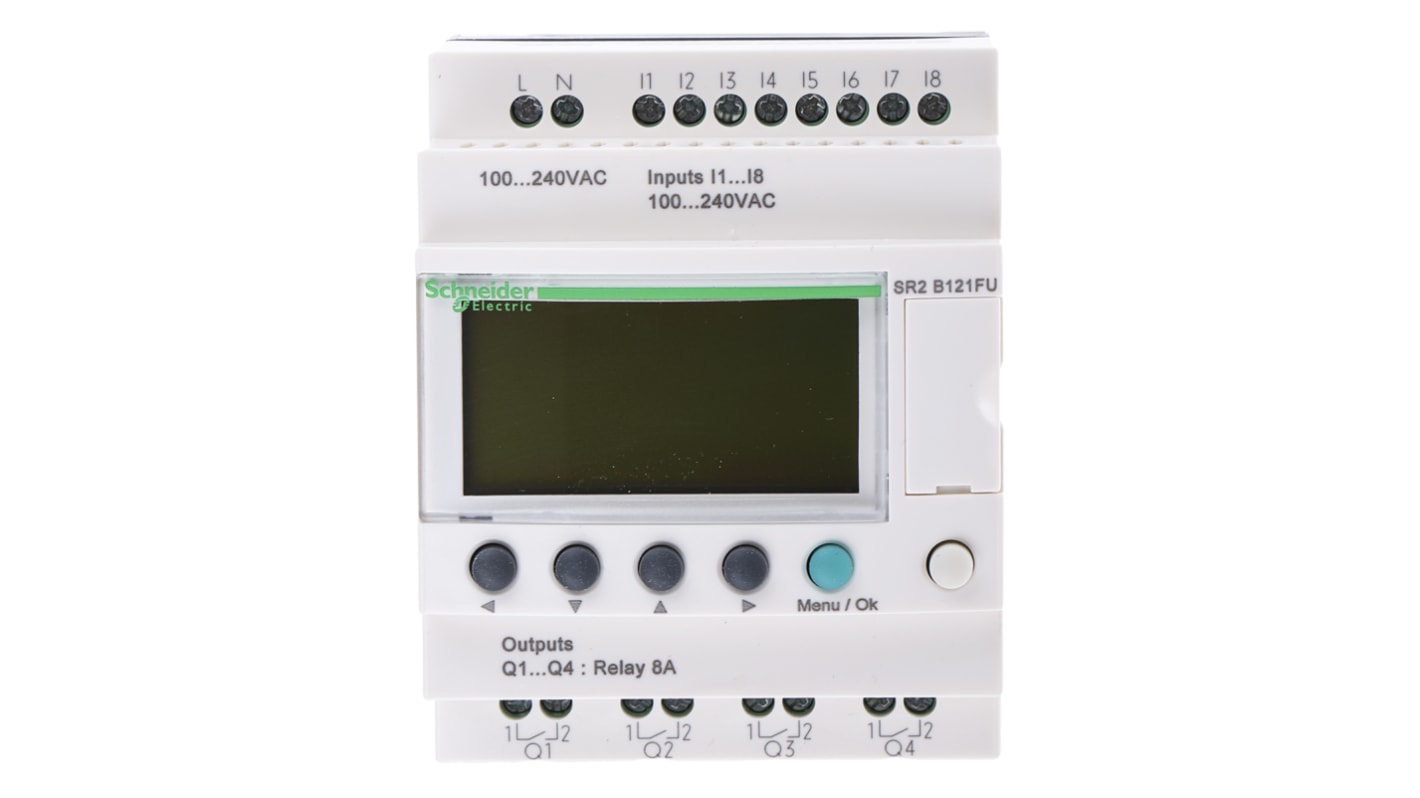 Rs-Online CPU PLC Schneider Electric Zelio Logic 2 ingressi: 8 (Digitali) uscite: 4 (Relè) 12 I/O 100 → 240 V c.a