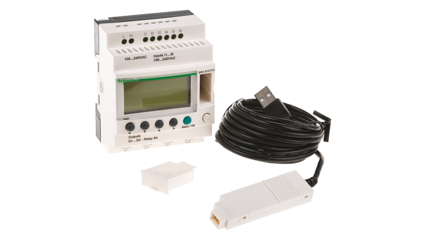 Rs-Online CPU PLC Schneider Electric Zelio Logic 2 ingressi: 6 (Digitali) uscite: 4 (Relè) 10 I/O 100 → 240 V c.a