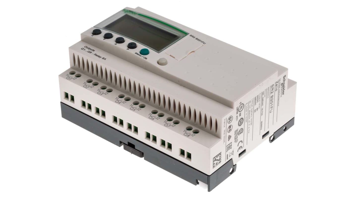 Rs-Online CPU PLC Schneider Electric Zelio Logic 2 ingressi: 12 (Digitali) uscite: 8 (Relè) 20 I/O 100 → 240 V c.a