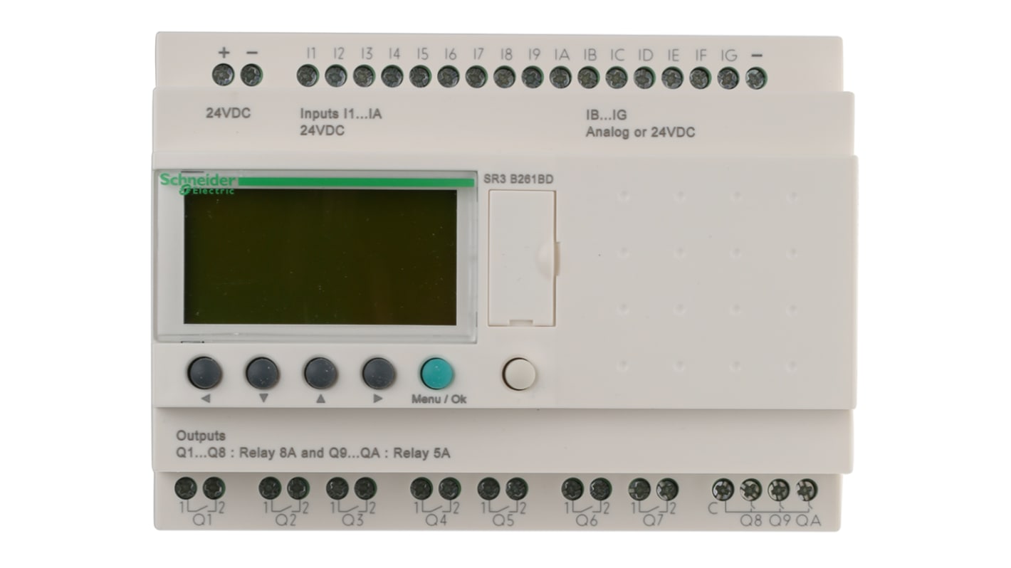 Rs-Online CPU PLC Schneider Electric Zelio Logic 2 Ingressi: 16 (fino → 16 Digitali Fino → 6 Analogici) Uscite: