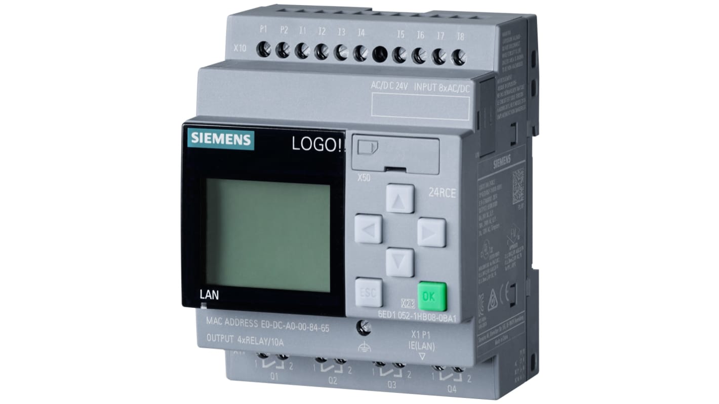 Rs-Online CPU PLC Siemens LOGO ingressi: 8 uscite: 4 24 V c.a./c.c