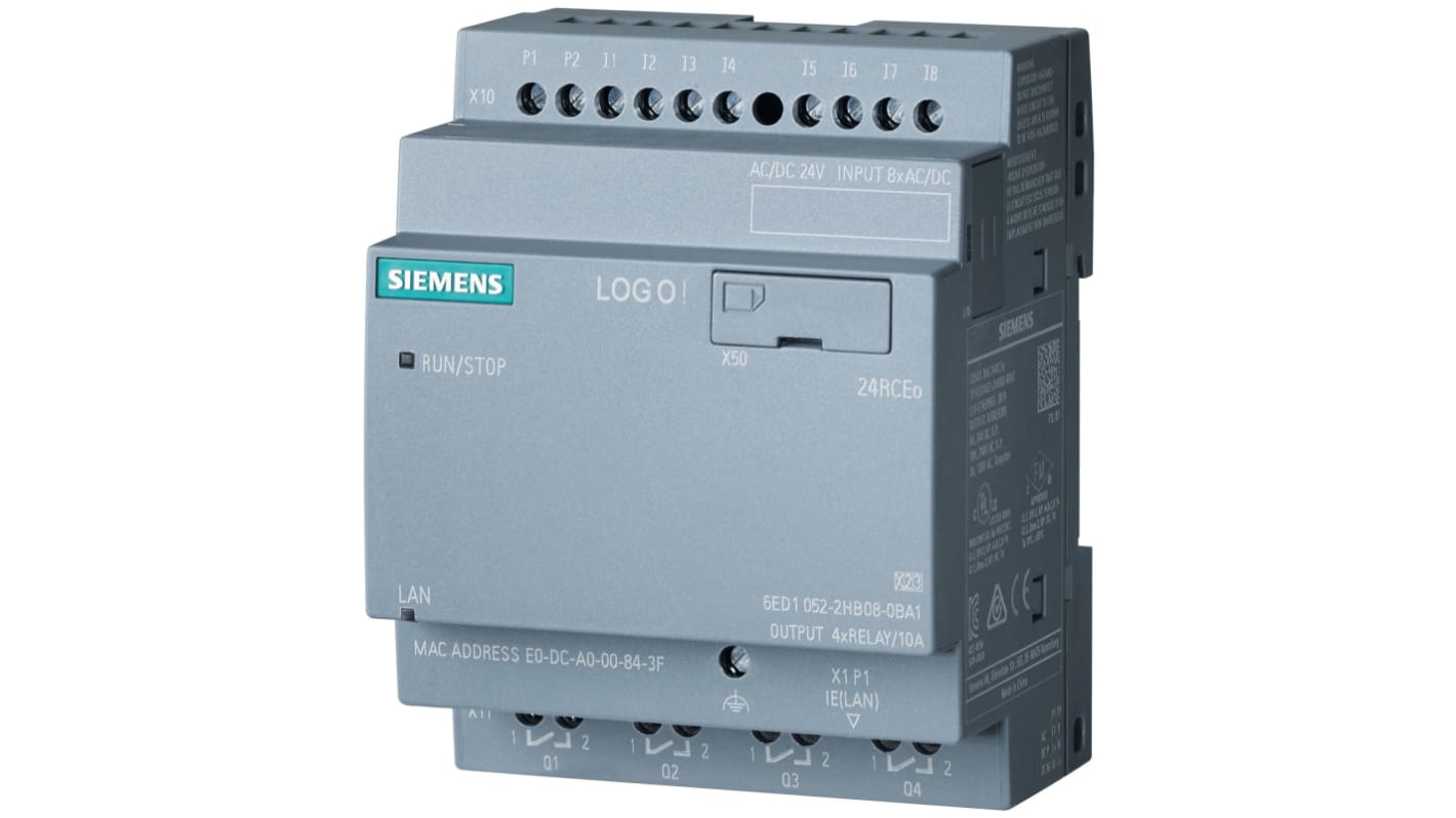 Rs-Online CPU PLC Siemens LOGO ingressi: 8 uscite: 4 24 V c.c