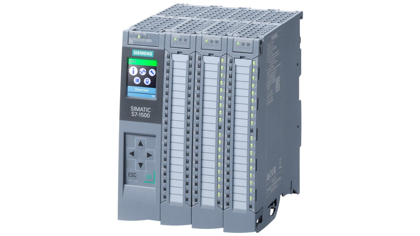 Rs-Online CPU PLC Siemens SIMATIC S7-1500 Ingressi: 32 (digitale) 5 (analogico) Uscite: 2 Analogico 32 Digitale