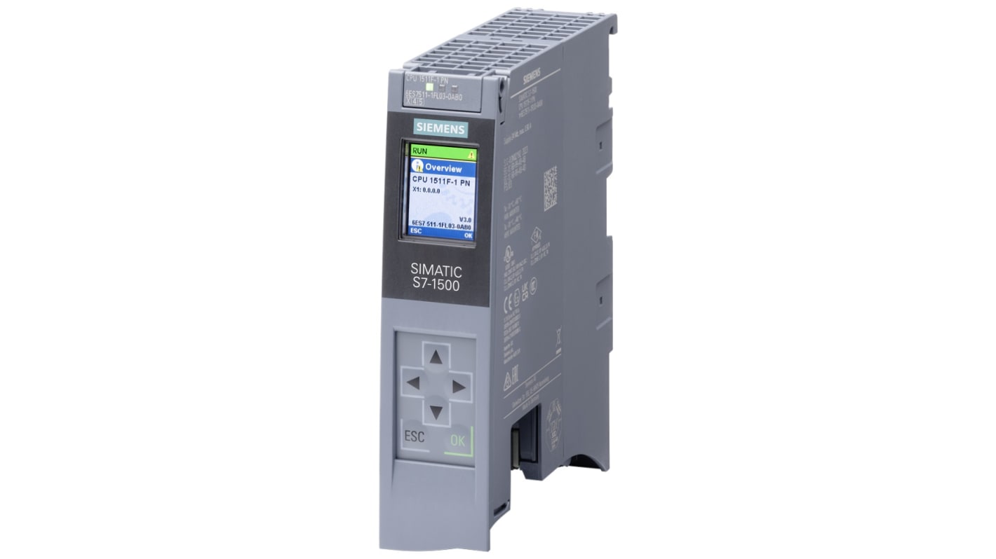 Rs-Online CPU PLC Siemens SIMATIC S7-1500F ingressi: 20 uscite: 20 24 V