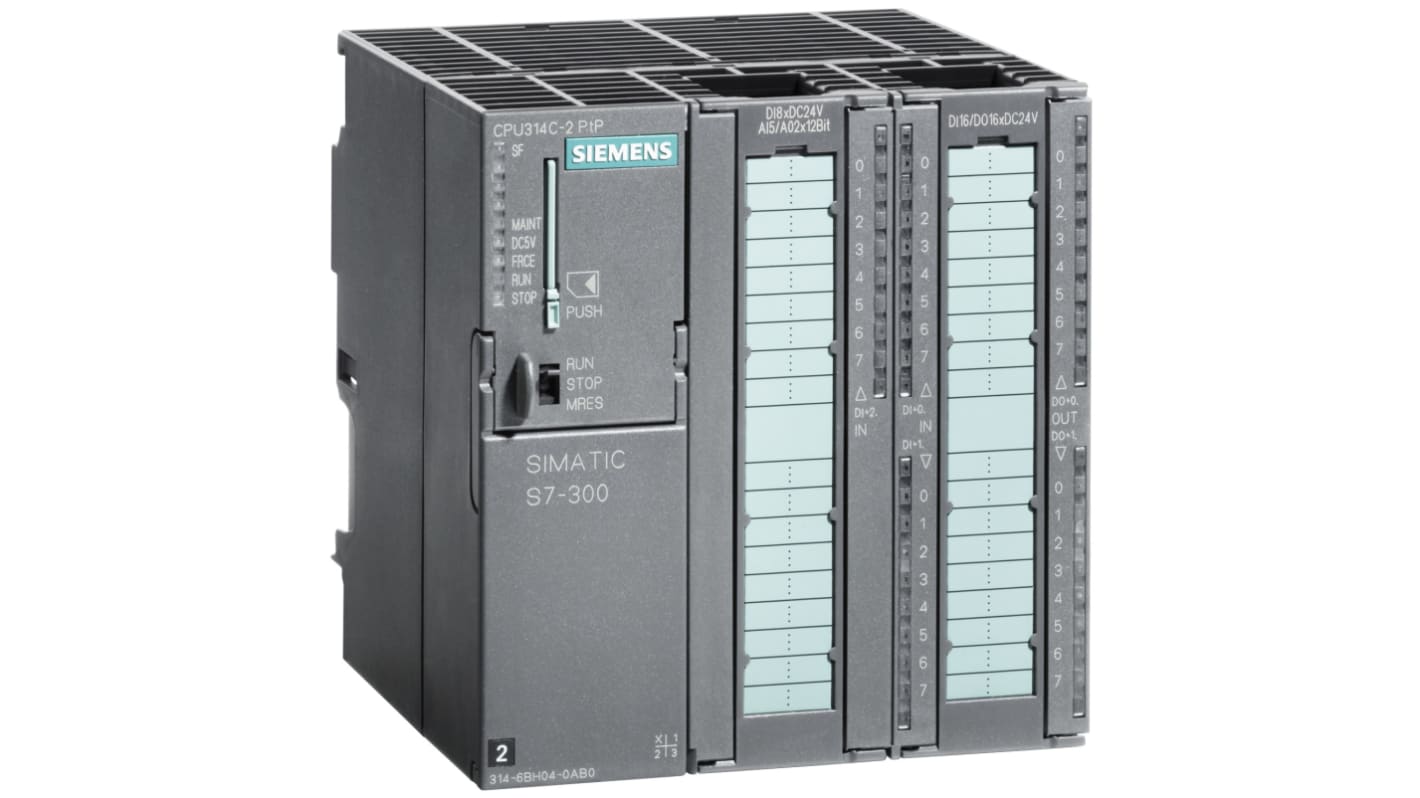 Rs-Online CPU PLC Siemens SIMATIC S7-300 ingressi: 24 (digitale) 4 (analogico) uscite: 16 (digitale) 2 (analogico) 46 I/O