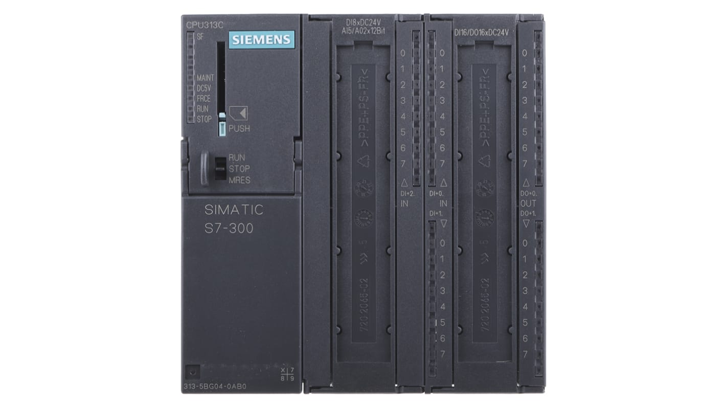 Rs-Online CPU PLC Siemens SIMATIC S7-300 ingressi: 28 (24 digitali 4 analogici) uscite: 18 (16 digitali 2 analogici) 46 I/O