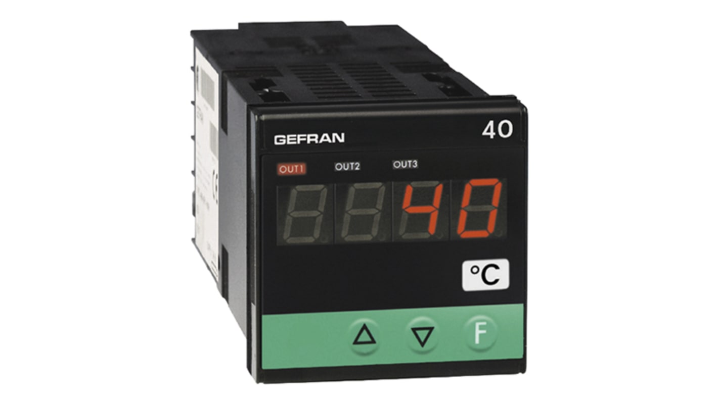 Rs-Online Indicatore di temperatura Gefran 40T48 11 → 27 V ca/cc 48 x 48mm 2 uscite Relè