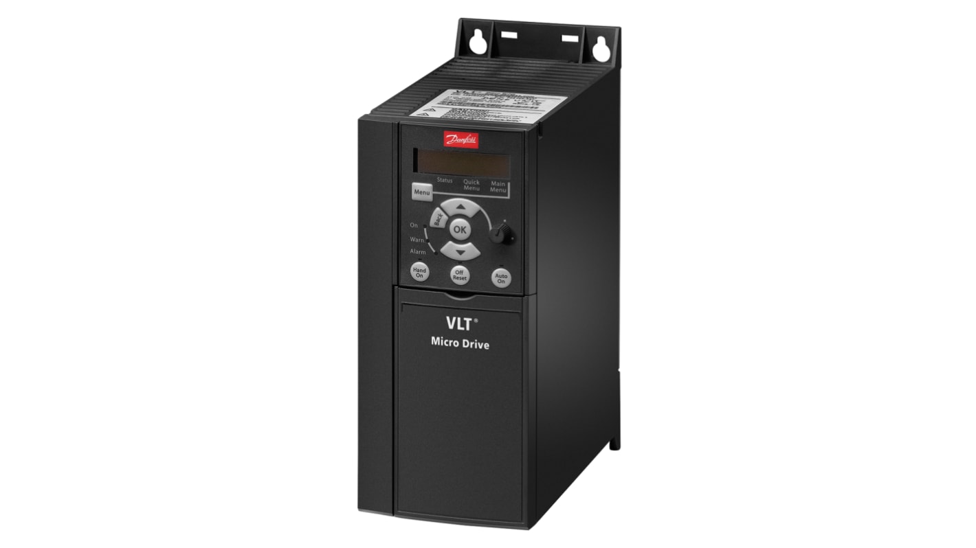 Rs-Online Inverter Danfoss 3 7 kW 230 V c.a. 3 fasi 0 → 200 (VVC+ Mode) Hz 0 → 400 (U/f Mode) Hz