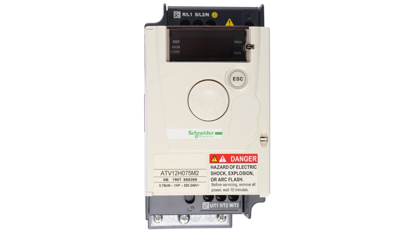 Rs-Online Inverter Schneider Electric 0 75 W 230 V c.a. 1 fase 400Hz