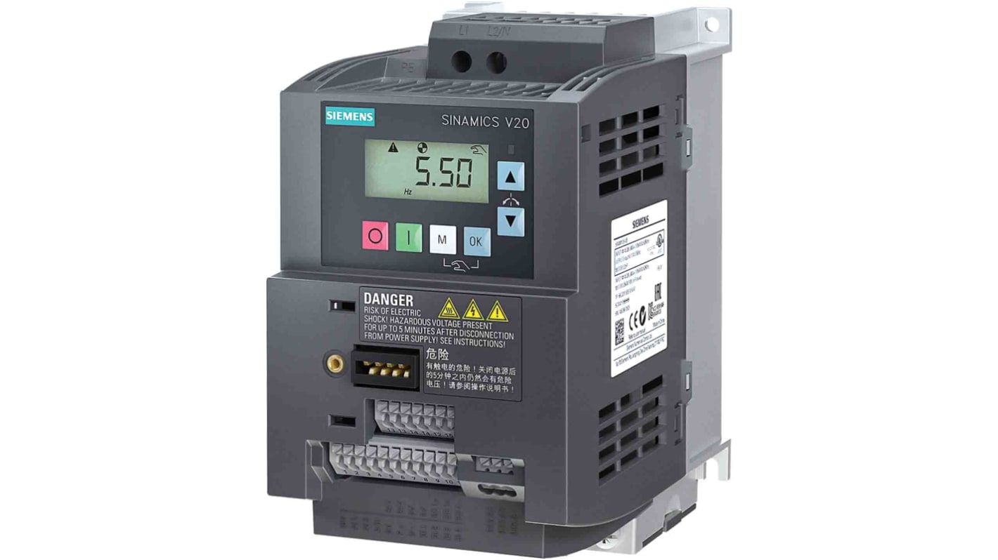 Rs-Online Inverter Siemens 1 5 kW 240 V c.a. 1 fase 550Hz