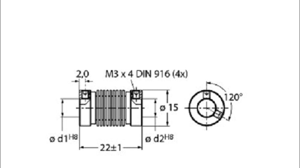 Rs-Online Accoppiamento Turck 22mm